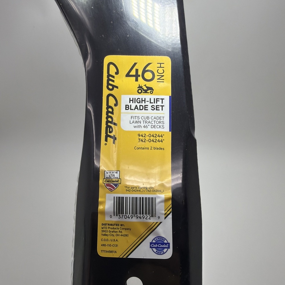 CUB CADET 942-04244A 23.25" High-Lift Blades 2-Pack RZT46 LTX 1042 1046 Z-Force.